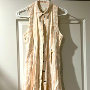 Anthropologie Billie Striped Linen Blend Shirt Dress